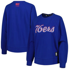 Philadelphia 76ers DKNY Sport Women's Regina Raglan Pullover Sweatshirt Royal - NBA