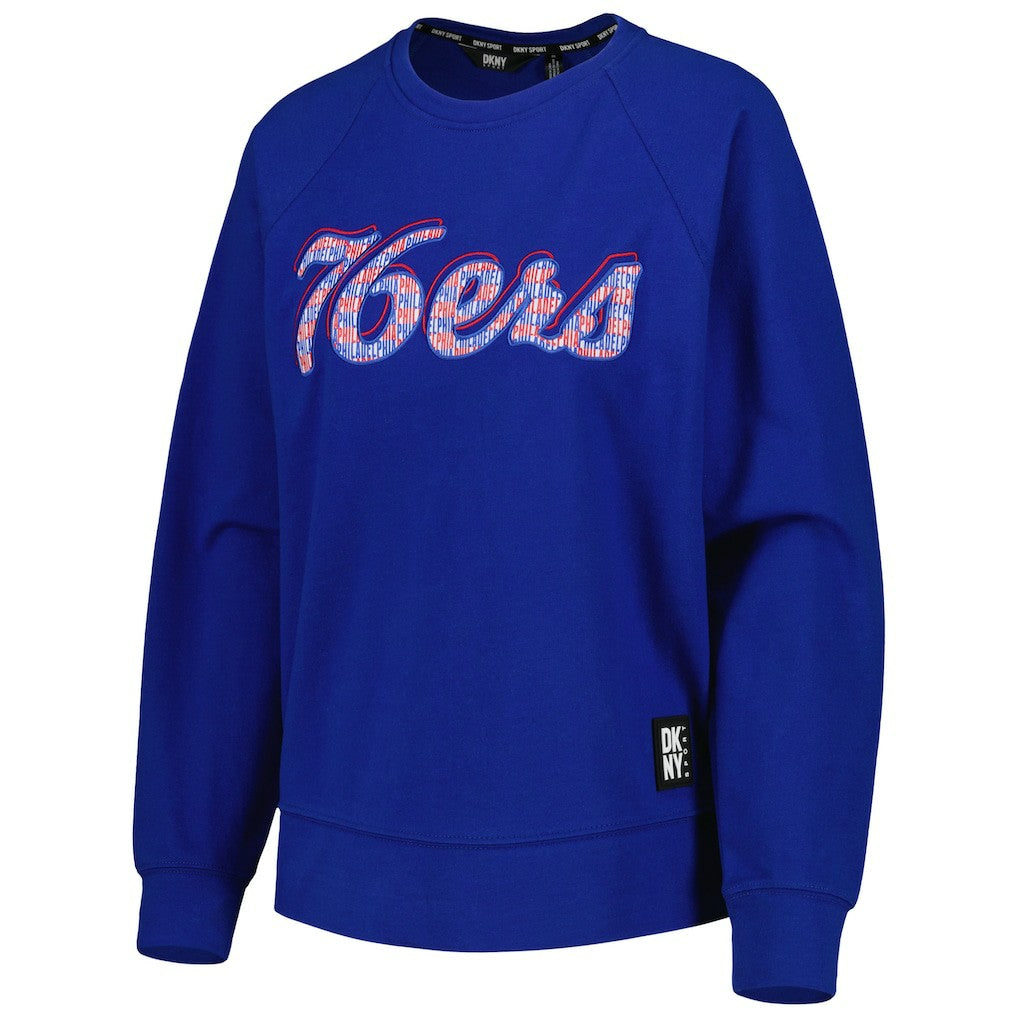 Philadelphia 76ers DKNY Sport Women's Regina Raglan Pullover Sweatshirt Royal - NBA