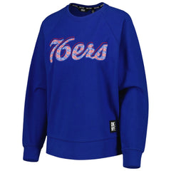 Philadelphia 76ers DKNY Sport Women's Regina Raglan Pullover Sweatshirt Royal - NBA