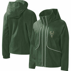 Milwaukee Bucks G-III 4Her by Carl Banks Women's Last Shot Full-Zip Hoodie Hunter Green - NBA