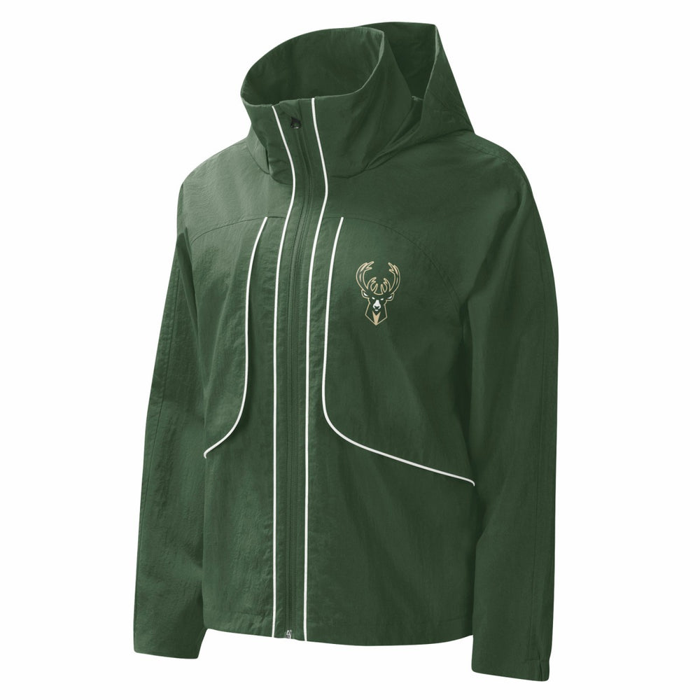 Milwaukee Bucks G-III 4Her by Carl Banks Women's Last Shot Full-Zip Hoodie Hunter Green - NBA