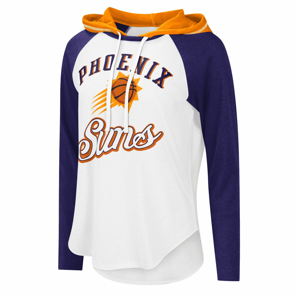 Phoenix Suns G-III 4Her by Carl Banks Women's MVP Raglan Hoodie Long Sleeve T-Shirt White - NBA