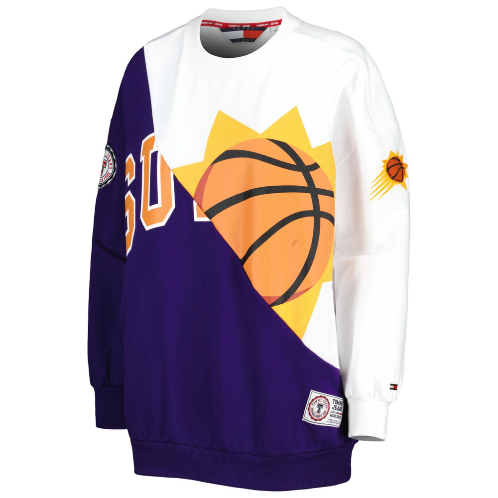 Phoenix Suns Tommy Jeans Women's Ariel Pullover Sweatshirt Purple/White - NBA