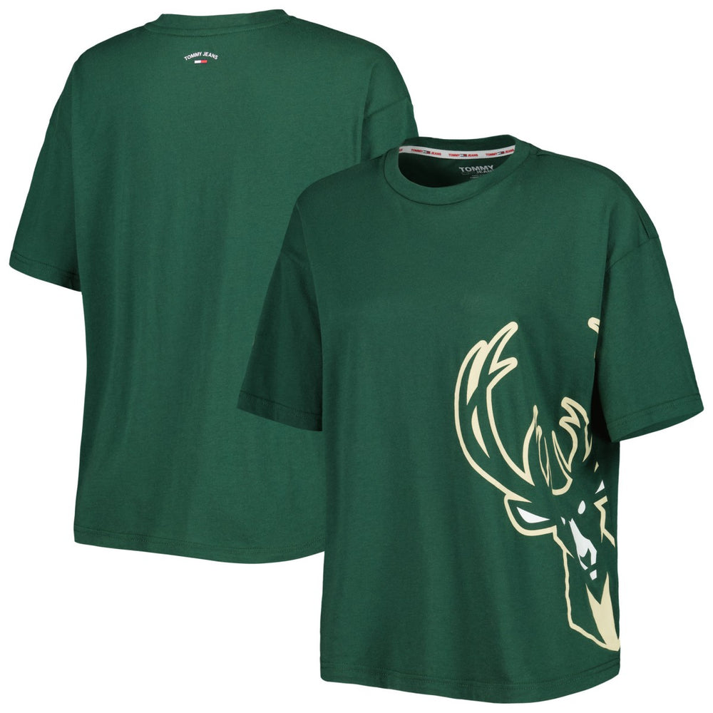 Milwaukee Bucks Tommy Jeans Women's Bianca T-Shirt Hunter Green - NBA