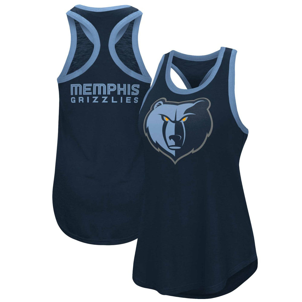 Memphis Grizzlies G-III 4Her by Carl Banks Women's Showdown Scoop-Neck Racerback Tank Top Navy - NBA