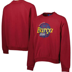 Barcelona Foundation Oversized Raglan Pullover Sweatshirt Burgundy - FIFA World CUP