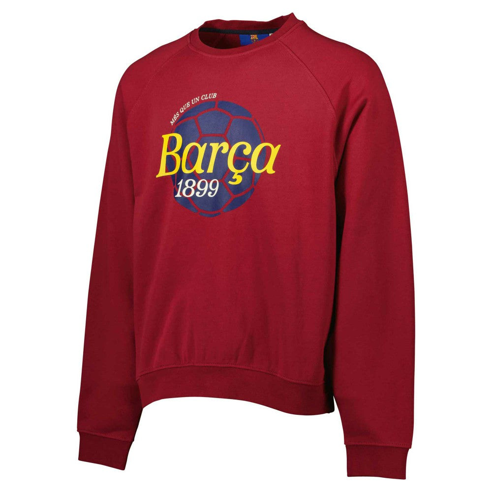 Barcelona Foundation Oversized Raglan Pullover Sweatshirt Burgundy - FIFA World CUP