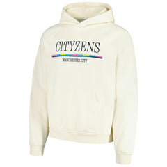 Manchester City Team Stripe Oversized Pullover Hoodie Cream - FIFA World CUP