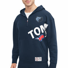 Memphis Grizzlies Tommy Jeans Bernard Half-Zip Hoodie Navy - NBA