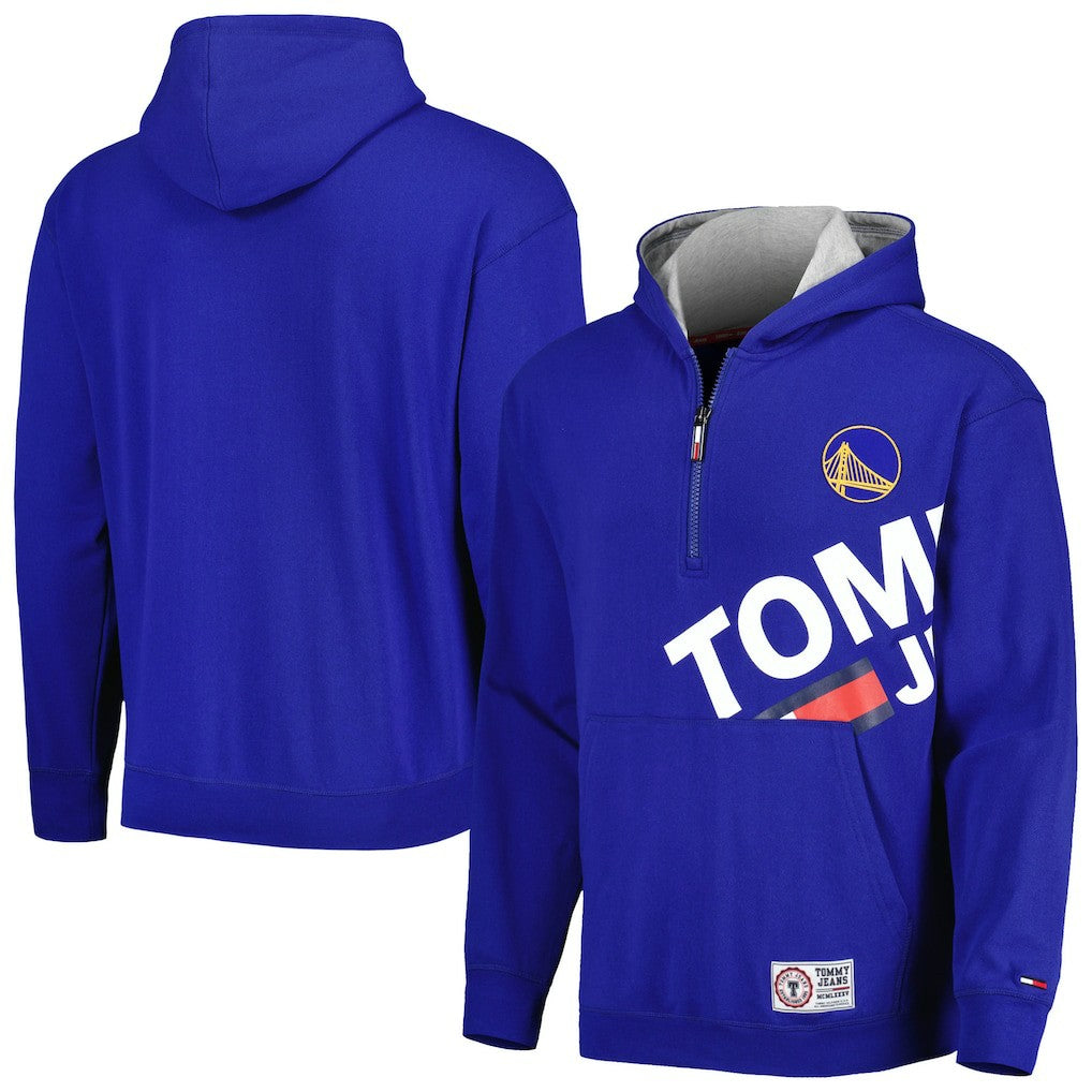 Golden State Warriors Tommy Jeans Bernard Half-Zip Hoodie Royal - NBA