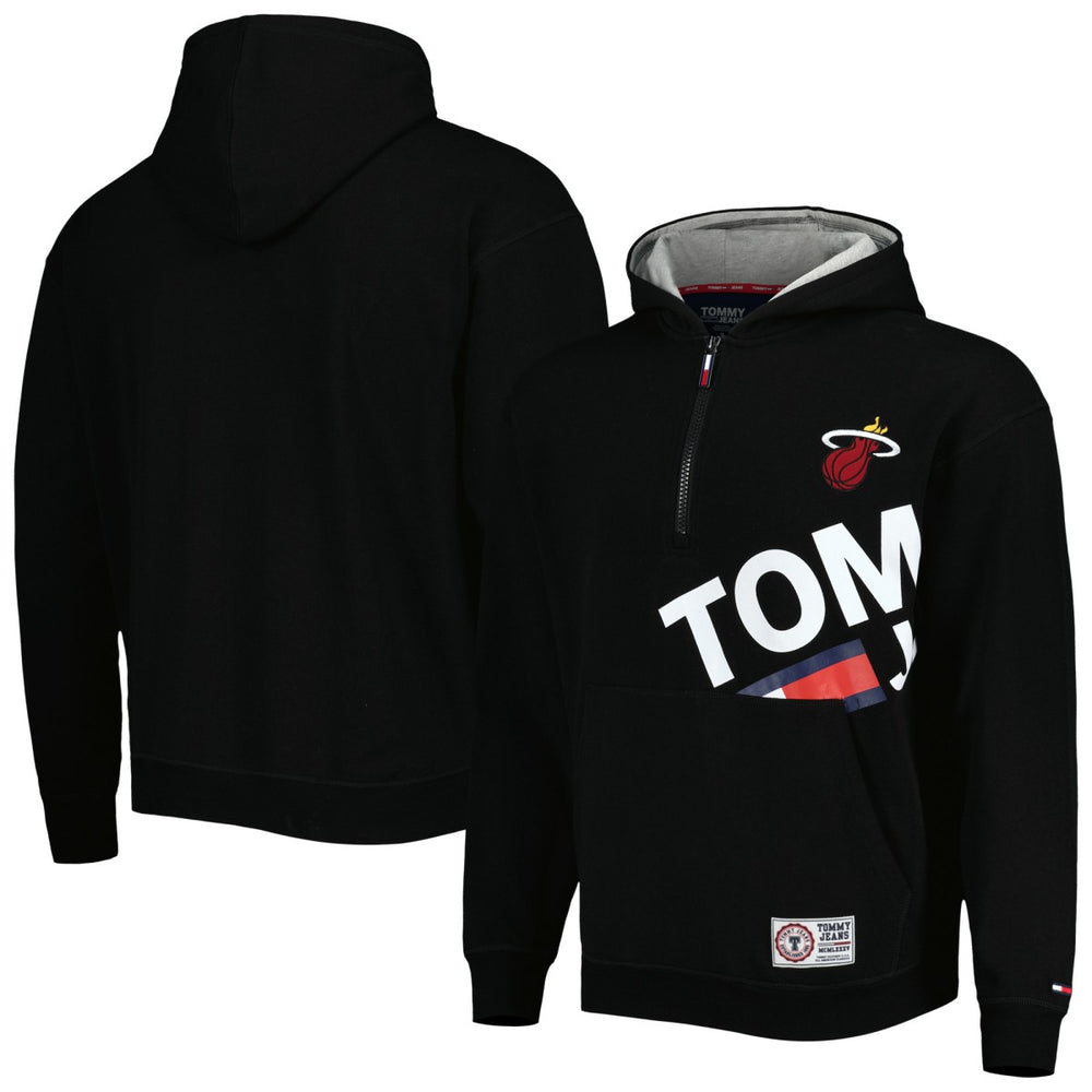 Miami Heat Tommy Jeans Bernard Half-Zip Hoodie Black - NBA