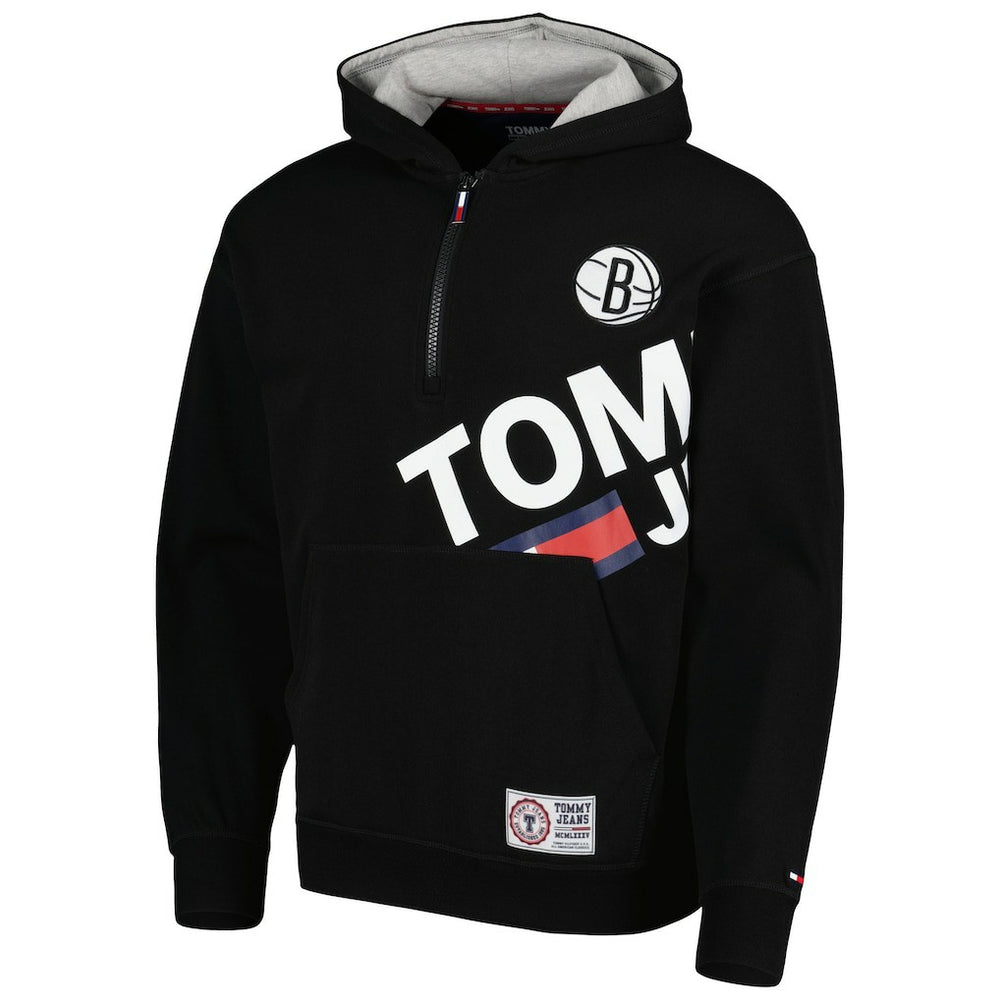 Brooklyn Nets Tommy Jeans Bernard Half-Zip Hoodie Black - NBA