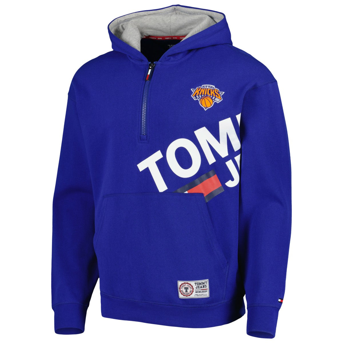 New York Knicks Tommy Jeans Bernard Half-Zip Hoodie Blue - NBA