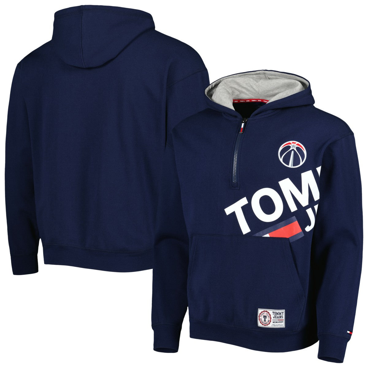 Washington Wizards Tommy Jeans Bernard Half-Zip Hoodie Navy - NBA