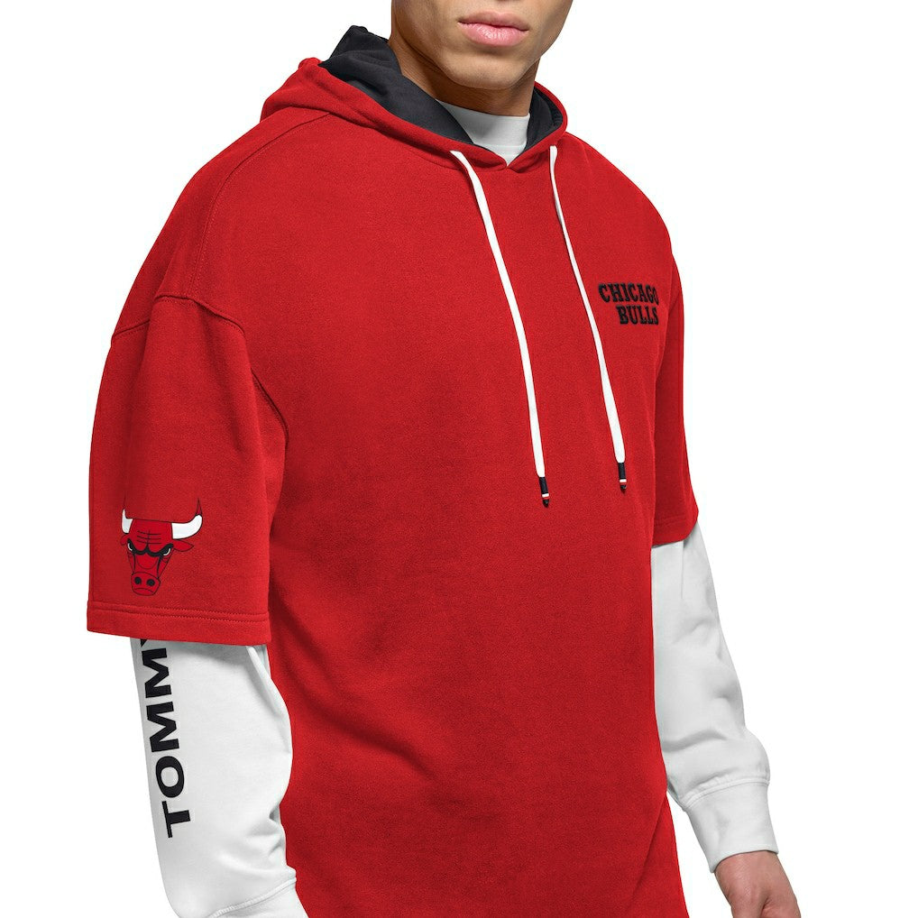 Chicago Bulls Tommy Jeans Matthew 2-In-1 T-Shirt & Hoodie Combo Set Red/White - NBA