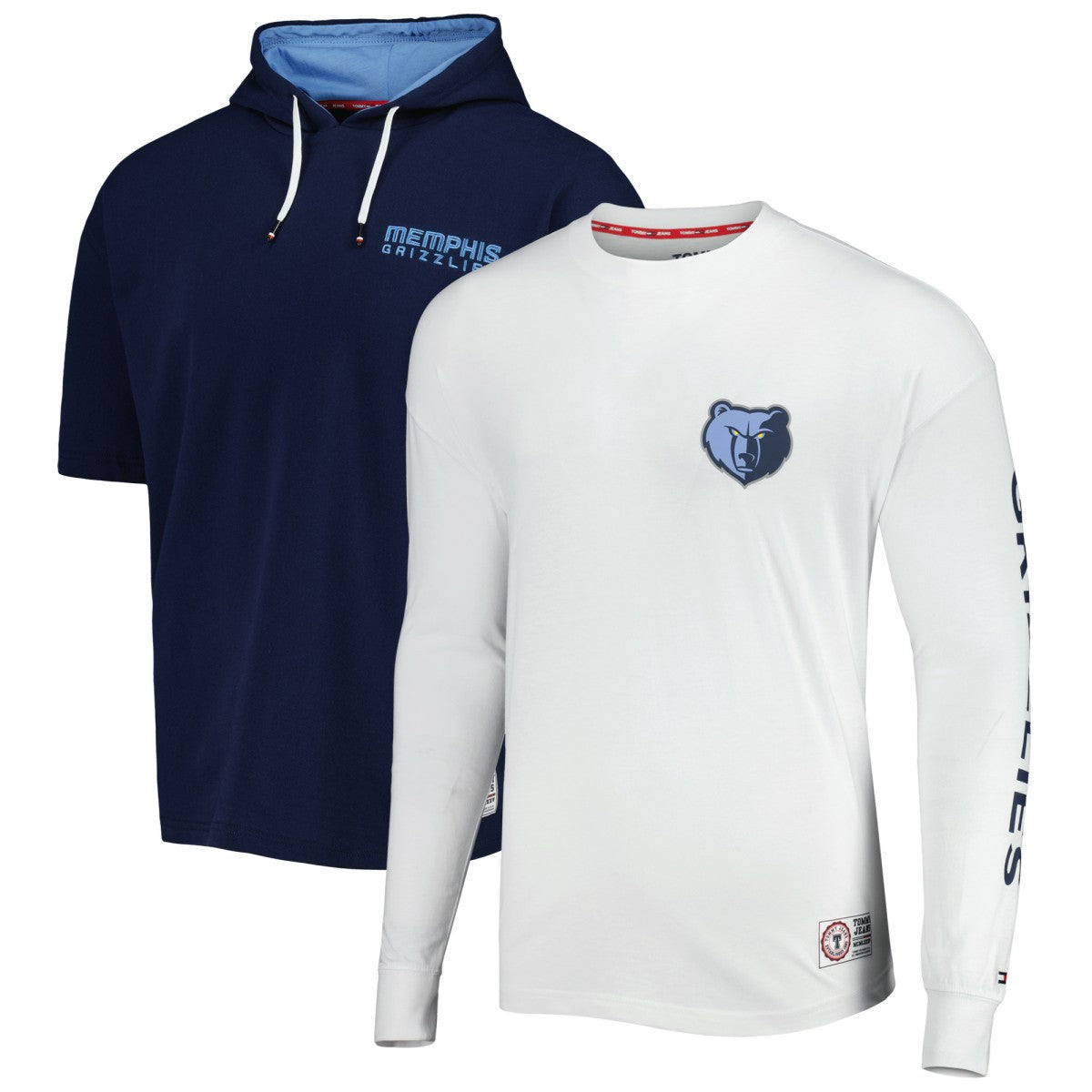 Memphis Grizzlies Tommy Jeans Matthew 2-In-1 T-Shirt & Hoodie Combo Set Navy/White - NBA