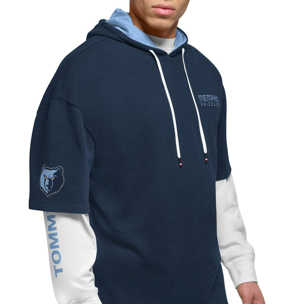 Memphis Grizzlies Tommy Jeans Matthew 2-In-1 T-Shirt & Hoodie Combo Set Navy/White - NBA