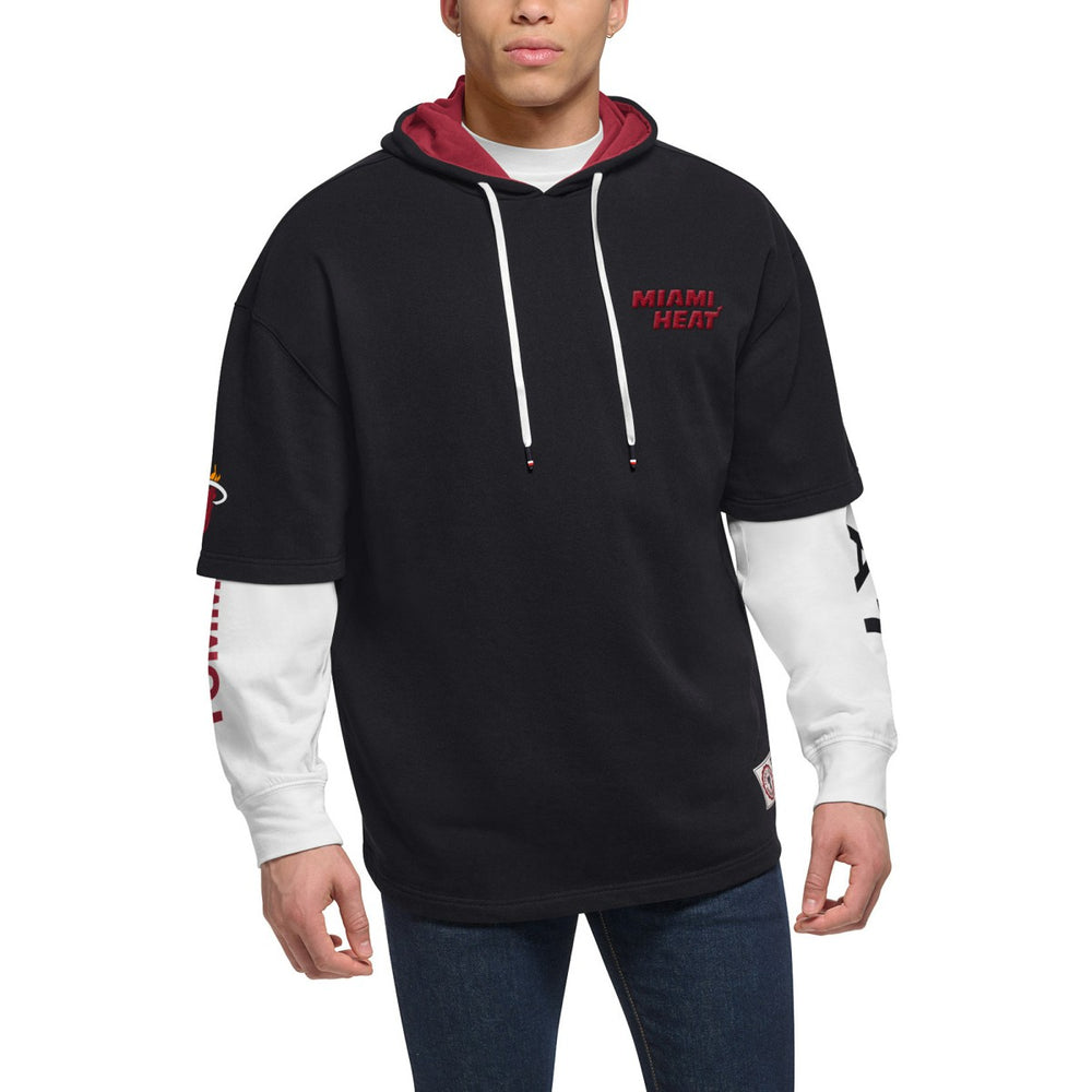 Miami Heat Tommy Jeans Matthew 2-In-1 T-Shirt & Hoodie Combo Set Black/White - NBA
