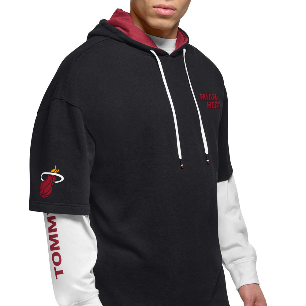 Miami Heat Tommy Jeans Matthew 2-In-1 T-Shirt & Hoodie Combo Set Black/White - NBA