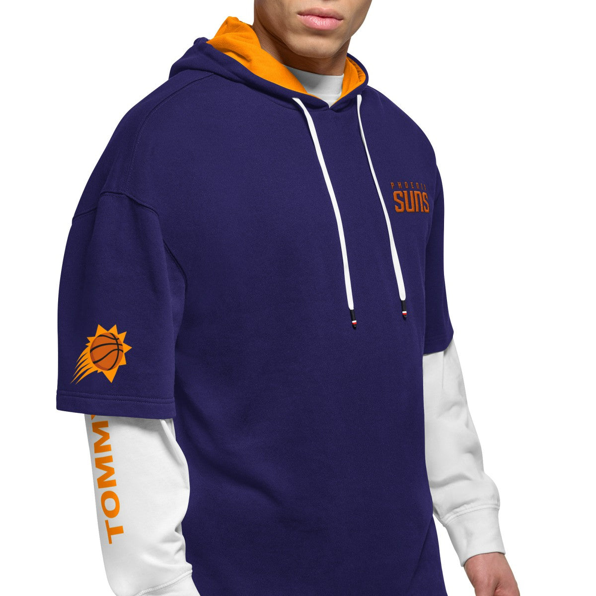 Phoenix Suns Tommy Jeans Matthew 2 In 1 T-Shirt & Hoodie Combo Set Purple/White - NBA