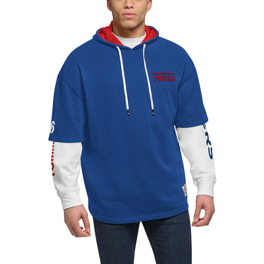 Philadelphia 76ers Tommy Jeans Matthew 2-In-1 T-Shirt & Hoodie Combo Set Royal/White - NBA