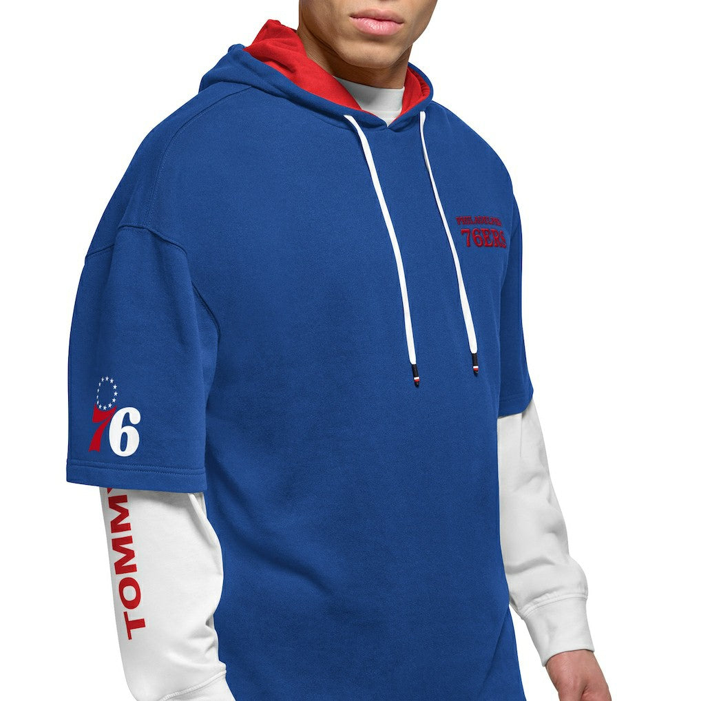 Philadelphia 76ers Tommy Jeans Matthew 2-In-1 T-Shirt & Hoodie Combo Set Royal/White - NBA