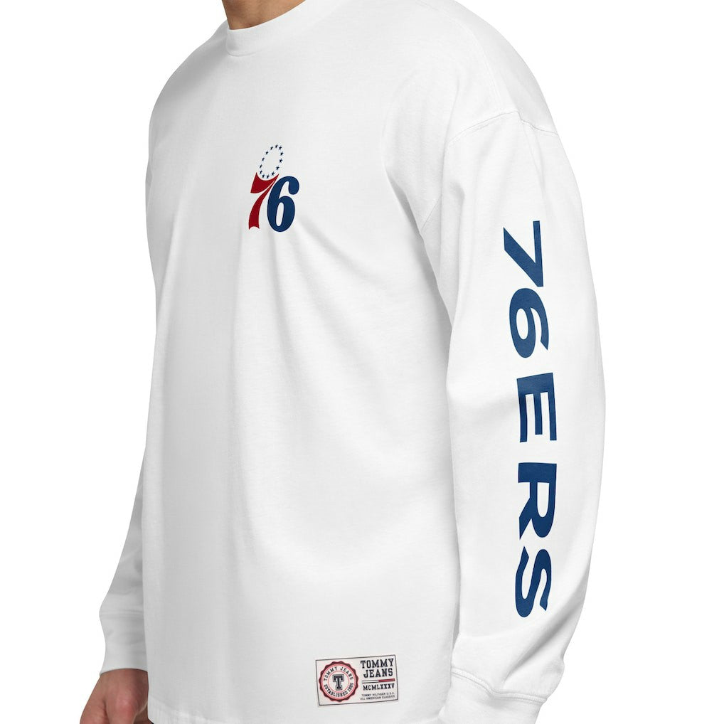 Philadelphia 76ers Tommy Jeans Matthew 2-In-1 T-Shirt & Hoodie Combo Set Royal/White - NBA