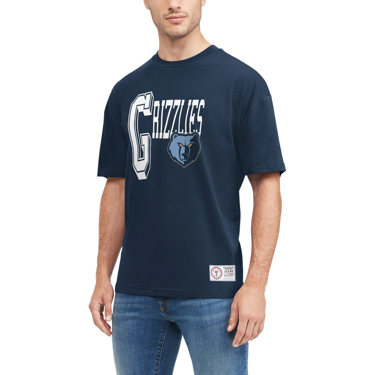 Memphis Grizzlies Tommy Jeans Mel Varsity T-Shirt Navy - NBA