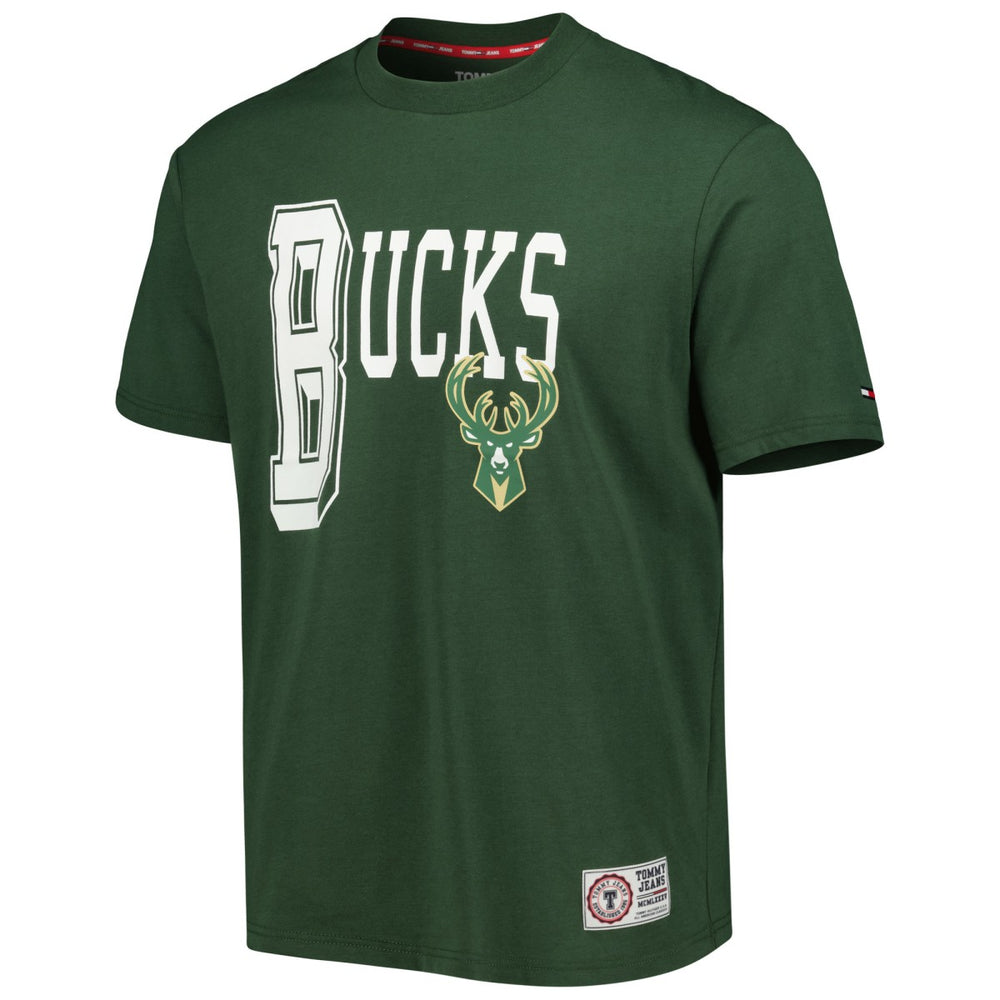 Milwaukee Bucks Tommy Jeans Mel Varsity T-Shirt Hunter Green - NBA