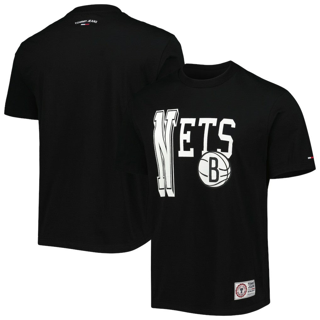 Brooklyn Nets Tommy Jeans Mel Varsity T-Shirt Black - NBA