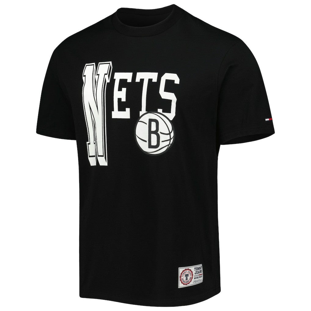 Brooklyn Nets Tommy Jeans Mel Varsity T-Shirt Black - NBA