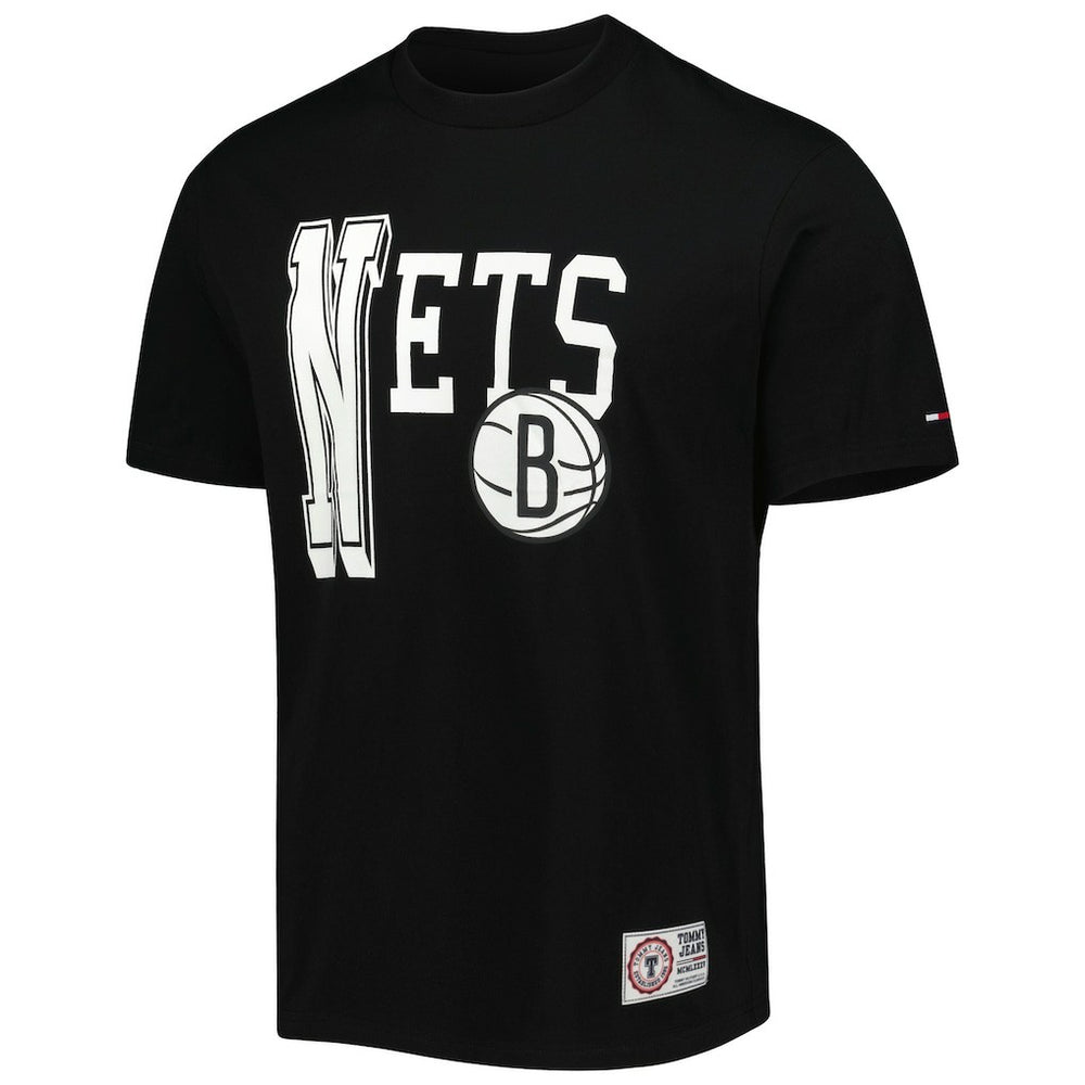 Brooklyn Nets Tommy Jeans Mel Varsity T-Shirt Black - NBA