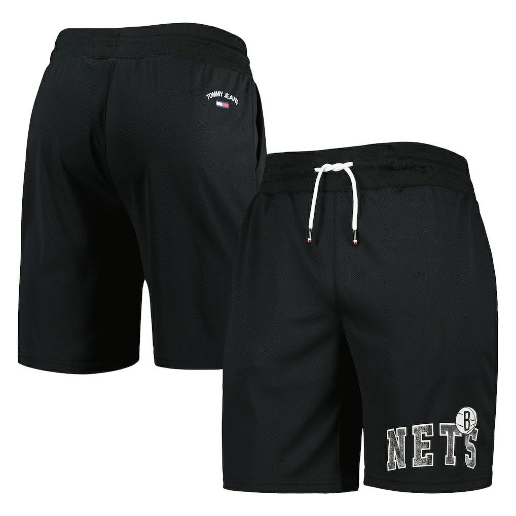 Brooklyn Nets Tommy Jeans Mike Mesh Basketball Shorts Black - NBA