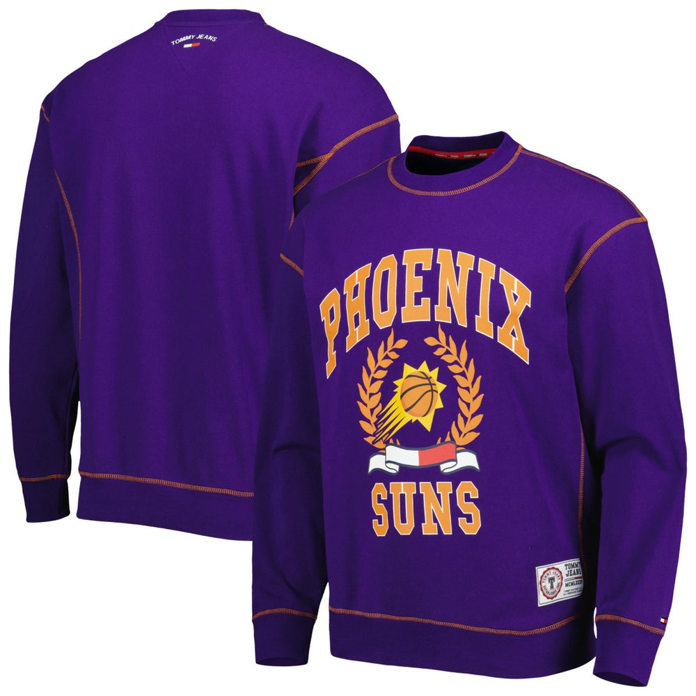 Phoenix Suns Tommy Jeans Peter French Terry Pullover Crew Sweatshirt Purple - NBA