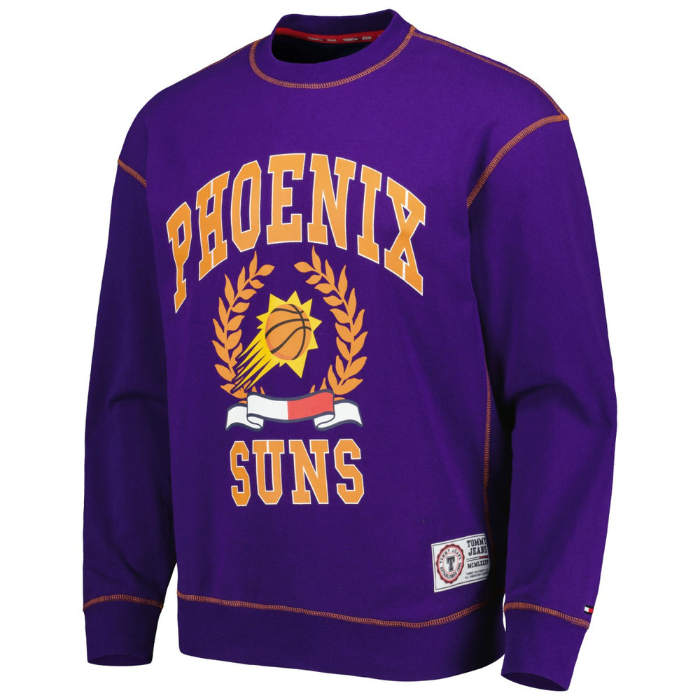 Phoenix Suns Tommy Jeans Peter French Terry Pullover Crew Sweatshirt Purple - NBA