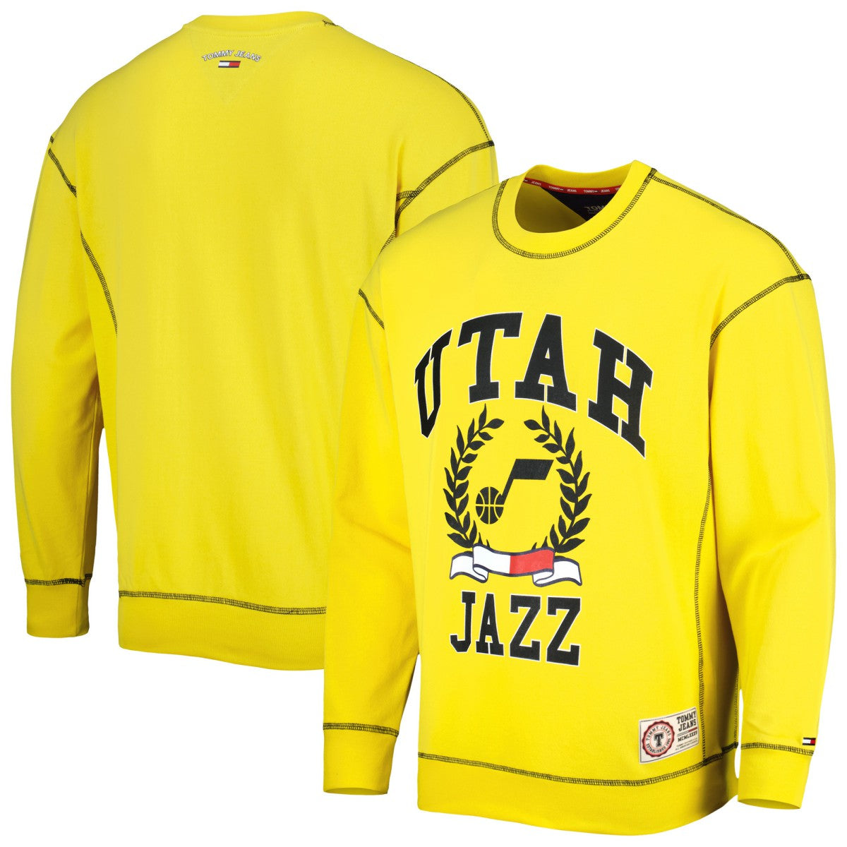 Utah Jazz Tommy Jeans Peter French Terry Pullover Sweatshirt Gold - NBA