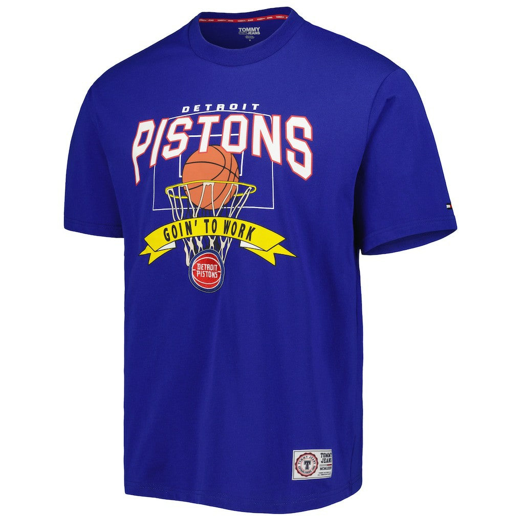 Detroit Pistons Tommy Jeans Tim Backboard T-Shirt Blue - NBA