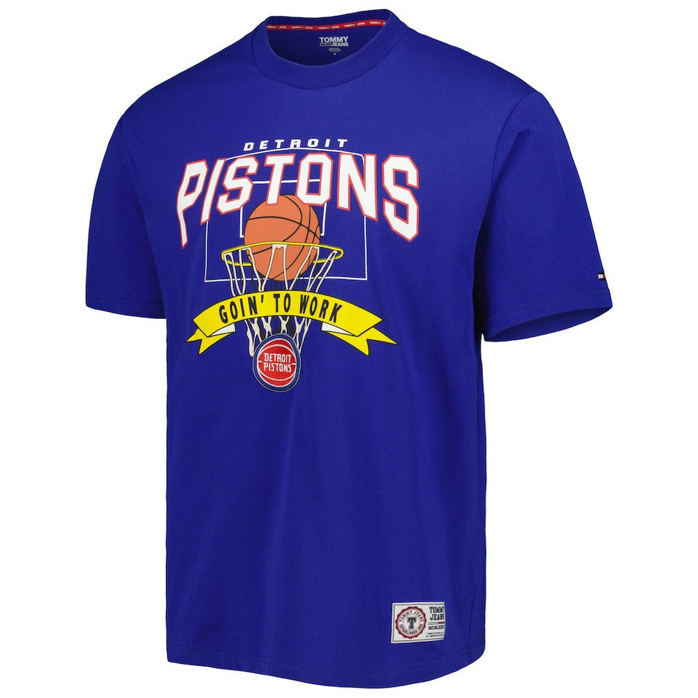 Detroit Pistons Tommy Jeans Tim Backboard T-Shirt Blue - NBA