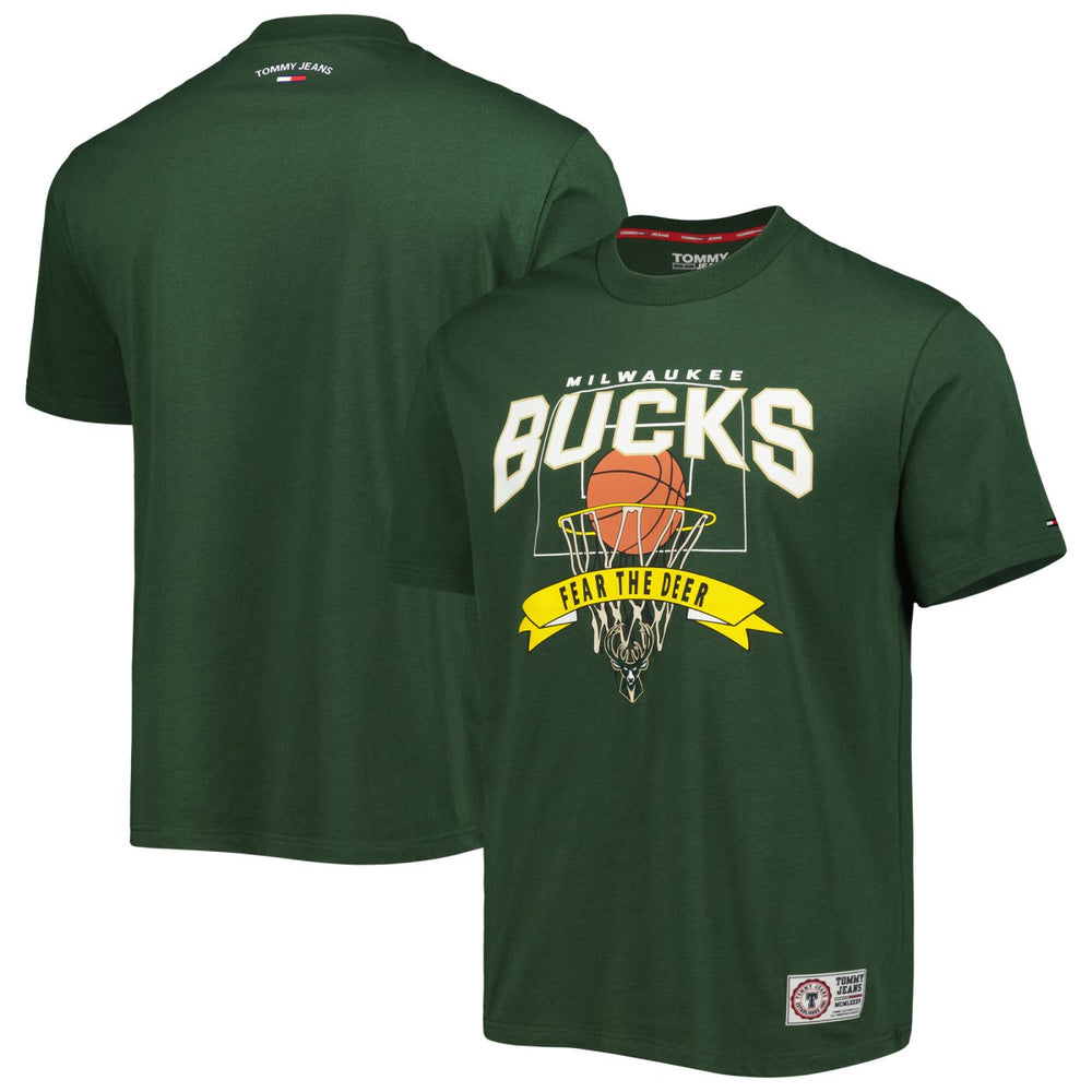Milwaukee Bucks Tommy Jeans Tim Backboard T-Shirt Hunter Green - NBA