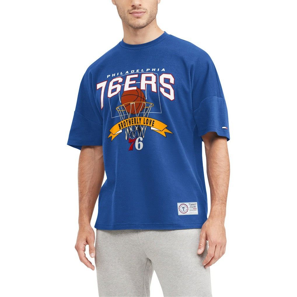 Philadelphia 76ers Tommy Jeans Tim Backboard T-Shirt Royal - NBA