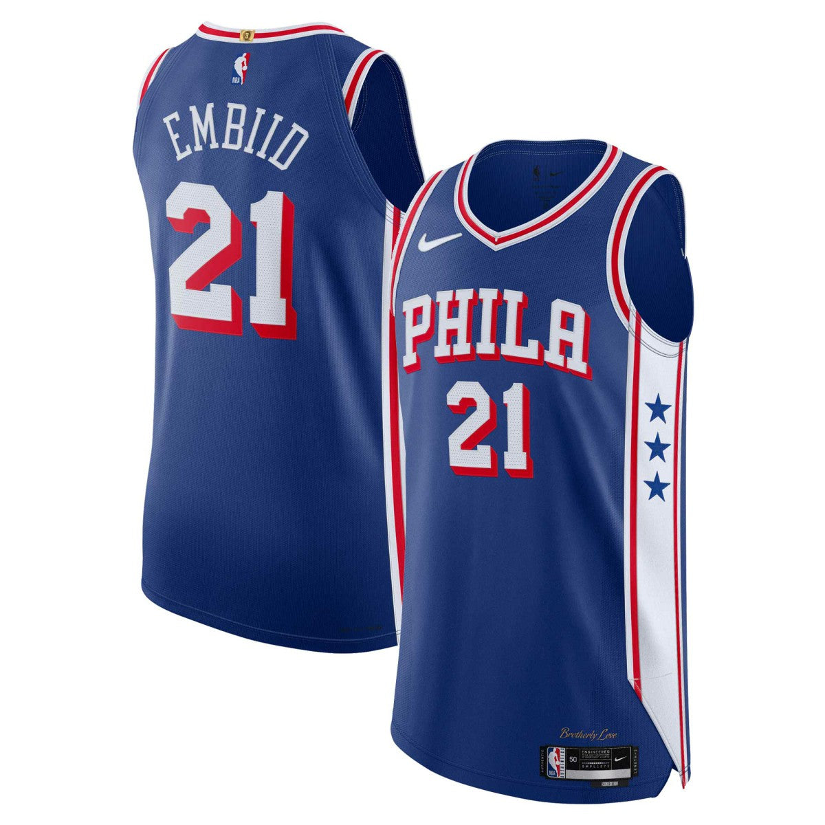 Joel Embiid Philadelphia 76ers Authentic Jersey Icon Edition Royal - NBA