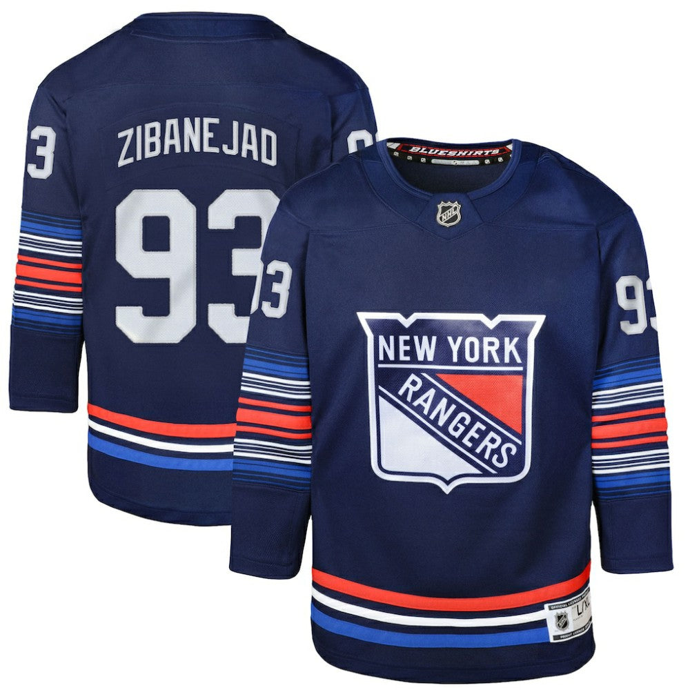Mika Zibanejad New York Rangers Youth Alternate Premier Player Jersey - Navy - NHL