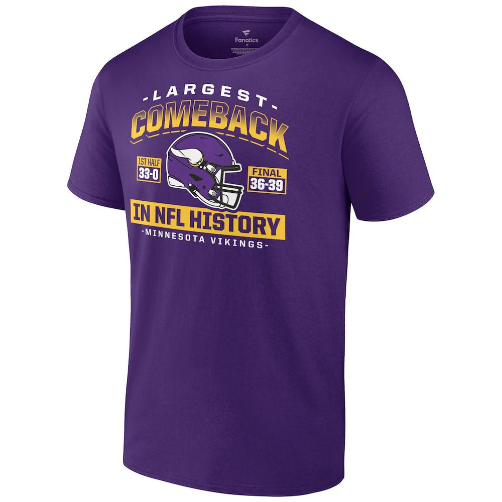 Minnesota Vikings Largest Comeback T-Shirt Purple | NFL