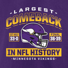 Minnesota Vikings Largest Comeback T-Shirt Purple | NFL