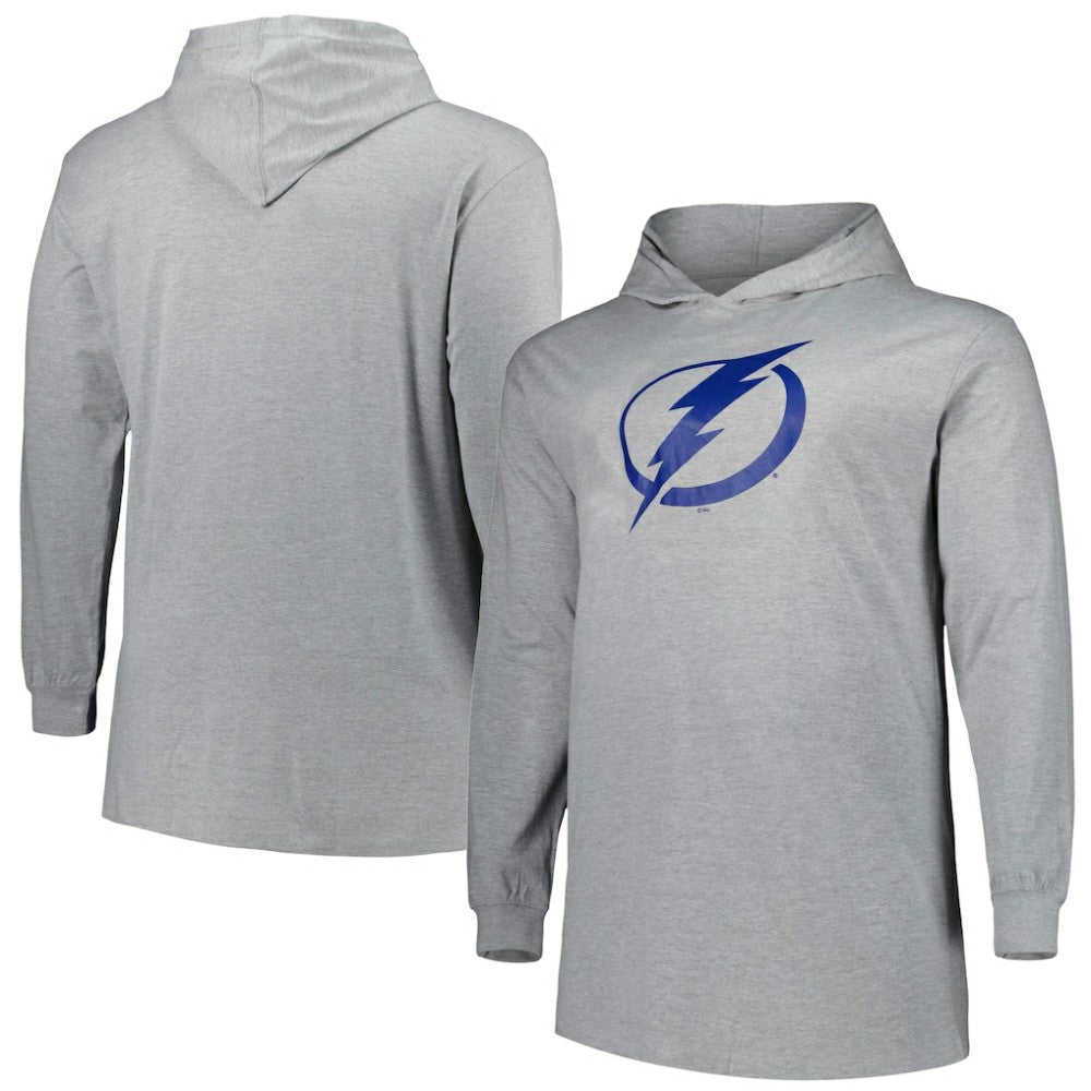 Tampa Bay Lightning Big & Tall Pullover Hoodie - Heather Gray - NHL