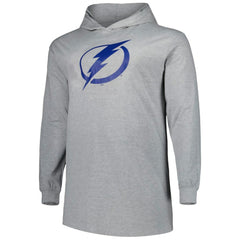 Tampa Bay Lightning Big & Tall Pullover Hoodie - Heather Gray - NHL