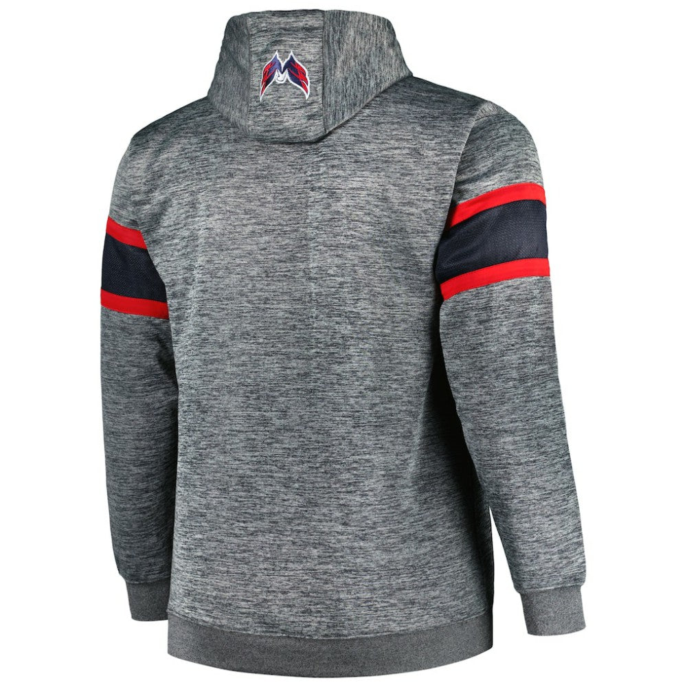 Washington Capitals Big & Tall Stripe Pullover Hoodie - Heather Charcoal - NHL