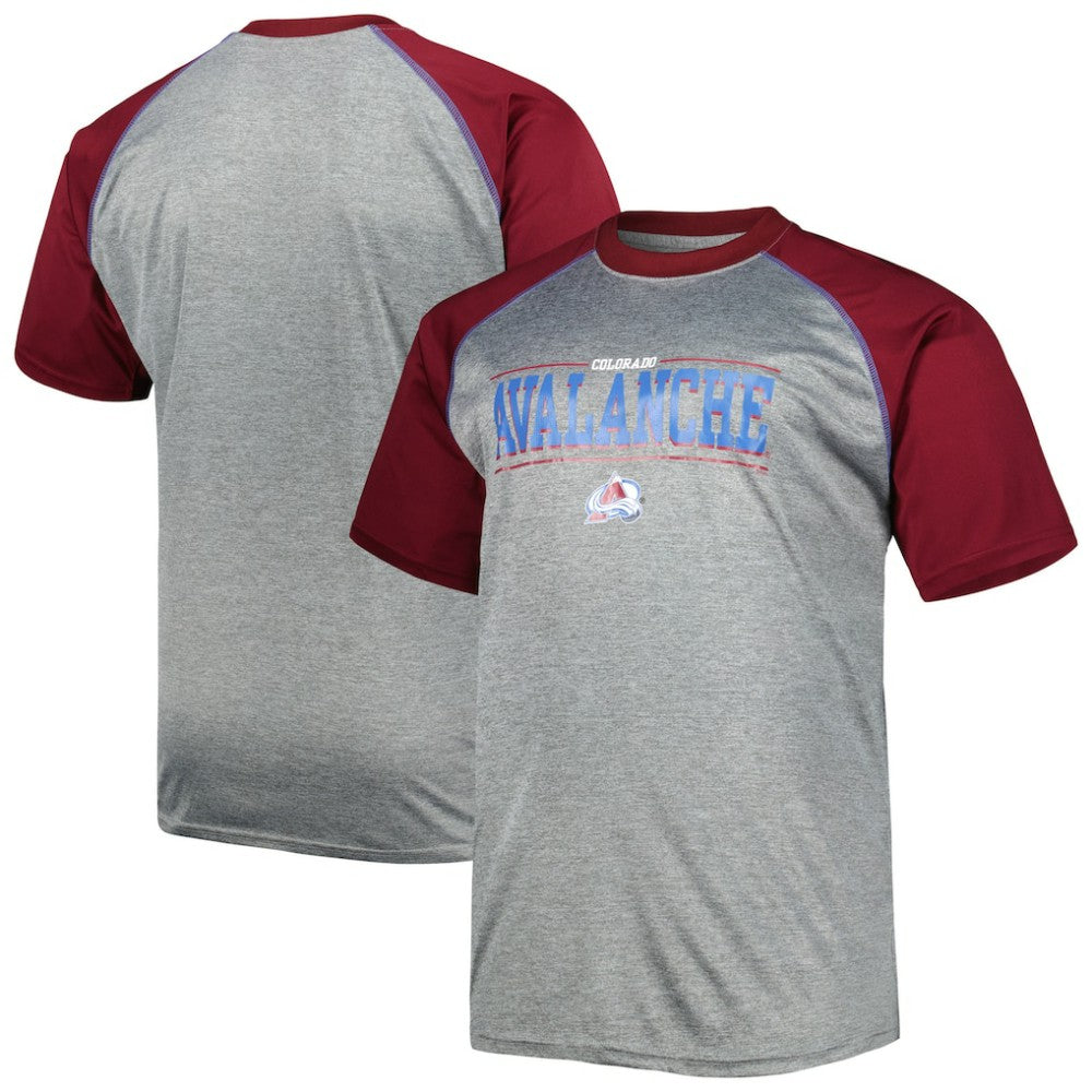 Colorado Avalanche Big & Tall Logo Raglan T-Shirt - Heather Gray - NHL