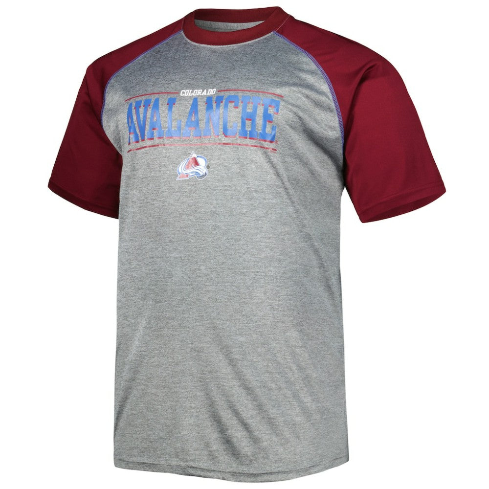 Colorado Avalanche Big & Tall Logo Raglan T-Shirt - Heather Gray - NHL