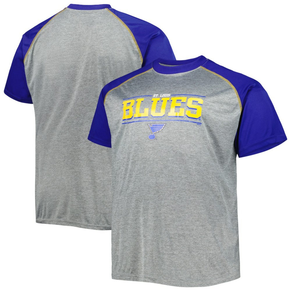 St. Louis Blues Big & Tall Logo Raglan T-Shirt - Heather Gray - NHL